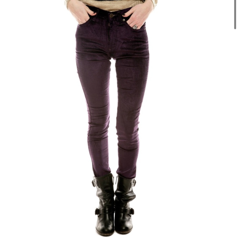 Free People brown velvet skinny high waisted pants - Picture 8 of 14